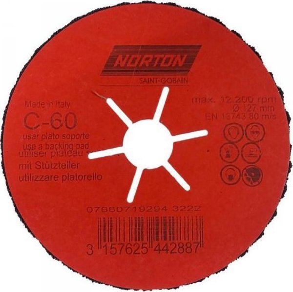 Norton ΗΜΙΕΛΑΣΤΙΚΟΣ ΤΡΟΧΟΣ CP FLEX 127MM P.60 (1 ΤΕΜ)