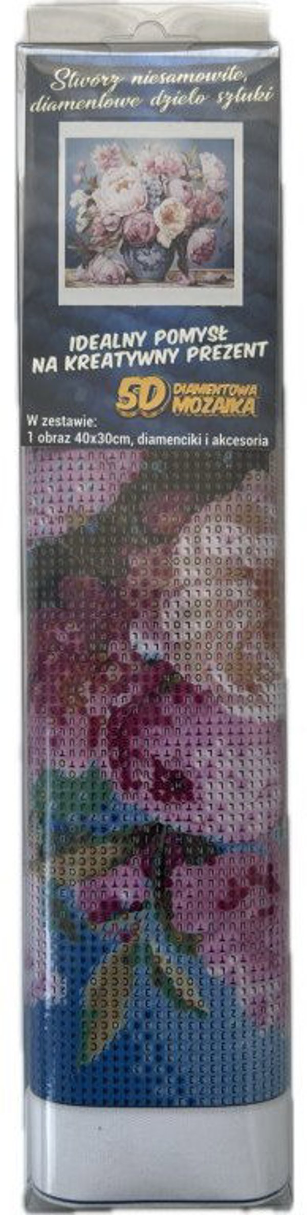 Norimpex Diamentowa mozaika Kwiaty piwonie w wazonie 30x40cm 2000370