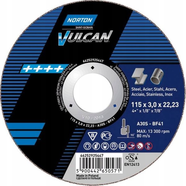 Norton Clipper TARCZA FLEX 41 115x3,0x22,2 A 30 S VULCAN NORTON - 66252925447