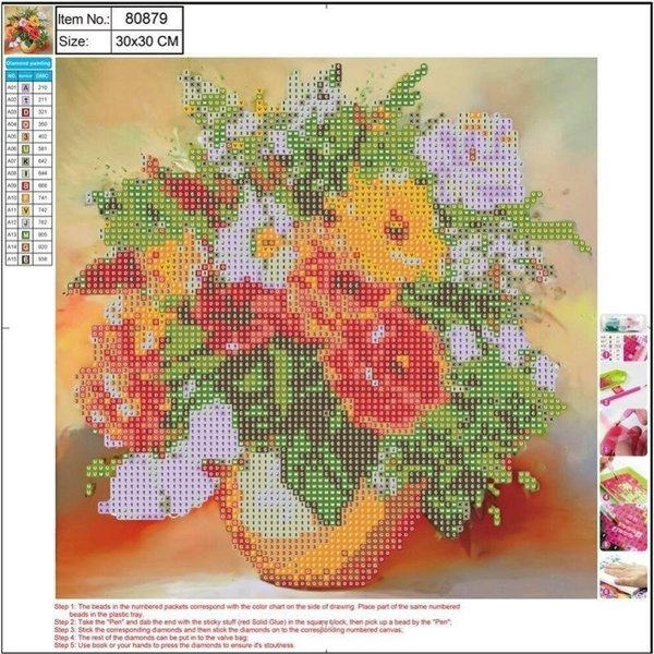 Norimpex Diamentowa mozaika 5D - Flower bouquet 30x30 80879