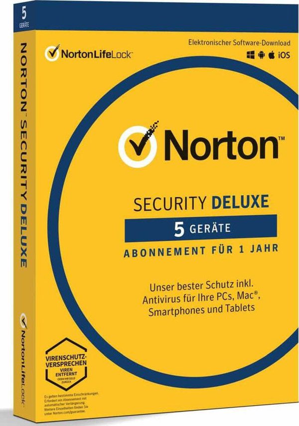 Norton 360 Deluxe - 50 GB Cloud-Speicher - 5 Devices, 1 Year (ABO) - ESD-DownloadESD