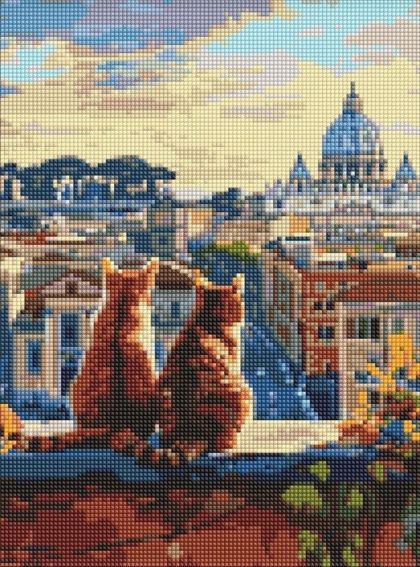 Norimpex Diamentowa mozaika - Koty w Rzymie 30x40cm