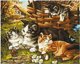 Norimpex Diamentowa Mozaika Koty Rodzina W Koszu W Ogrodzie 30x40