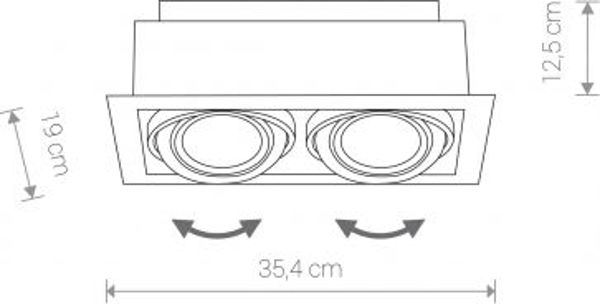Nowodvorski Plafon Nowodvorski Downlight 9570 II lampa sufitowa oprawa spot 2X75W GU10 ES111 czarny