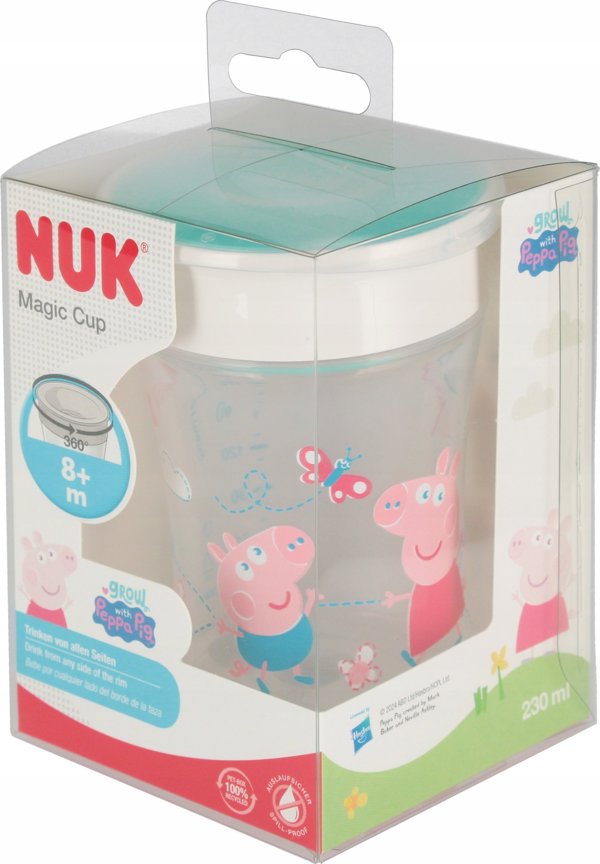 NUK Kubek do picia Peppa pig Magic Cup 230ml, turkusowy