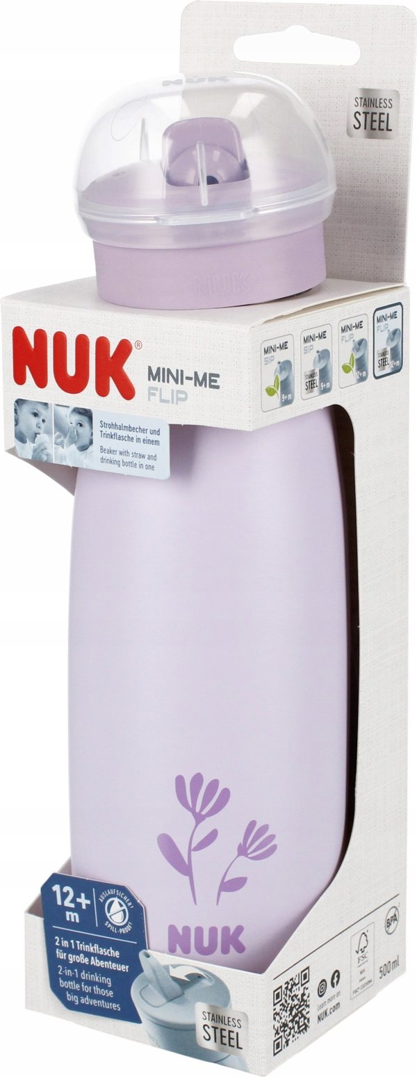 NUK NUK KUBEK 500ML MINI-ME  12M FIOLET 10255691 1/6