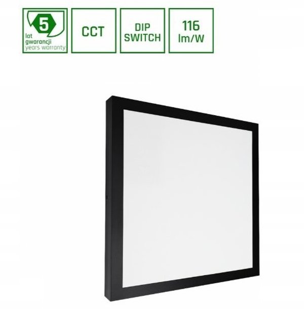 NYMPHEA SELECT 24W/35W/40W CCT 230V 120ST IP20 400X400X33MM CZARNY