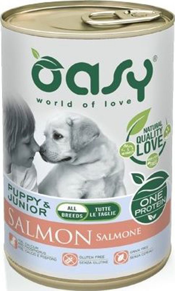 Oasy Κονσέρβα One Protein Puppy με σολομό 400γρ.