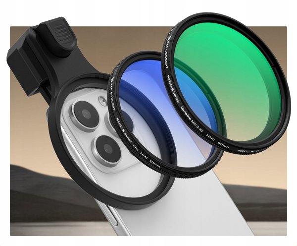Obiektyw Soczewka Filtr Szary Nd2–nd32 Do Telefonu Smartfona 67mm Klips K&f / Kf15.0026