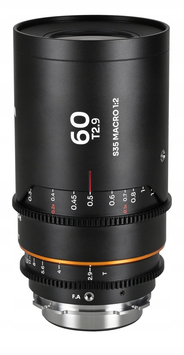 Obiektyw Laowa Nanomorph 60 mm T2,9 1,5x S35 Macro 1:2 Amber do Arri PL / Canon EF