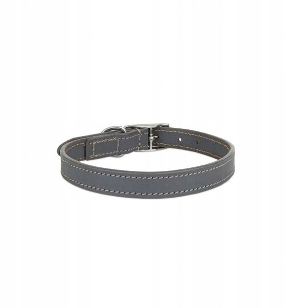 Δερμάτινο περιλαίμιο, γκρι, μέγεθος S: 31-38 cm/16 mm