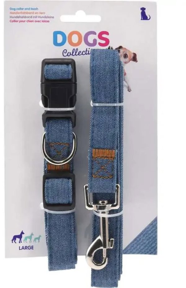 Περιλαίμιο για σκύλο με λουρί Denim