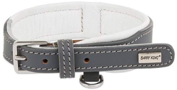 Δερμάτινο Περιλαίμιο, XS: 27-32 cm/26 mm, Γκρι/Λευκό
