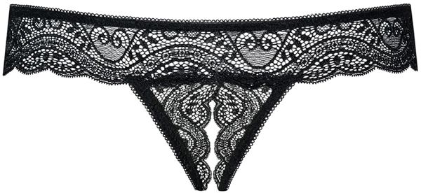 Obsessive Stringi damskie otwarte Miamor czarne r. S/M