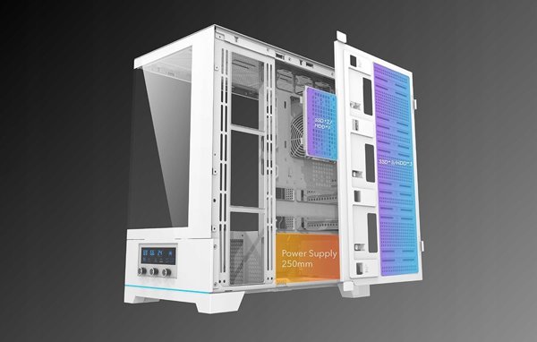 Κουτί υπολογιστή Darkflash DY451 χωρίς ανεμιστήρες (λευκό)