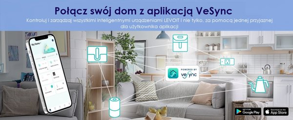 Levoit Core 200S Καθαριστής Αέρα με Φίλτρο HEPA H13, για Δωμάτια έως 35m², 170 CADR m³/h