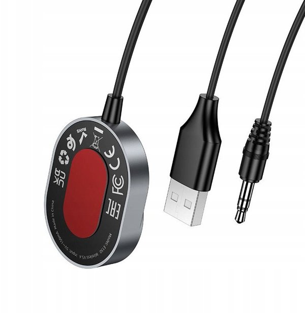 Odbiornik AUX Hoco Bluetooth z kablem Jack 3,5 mm E150 szary