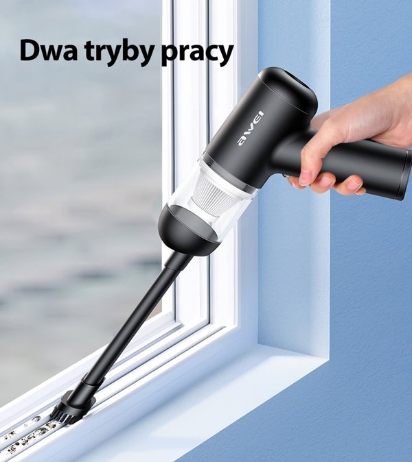 Awei Mini ασύρματη φορητή σκούπα V2 με ένδειξη σκόνης μαύρη