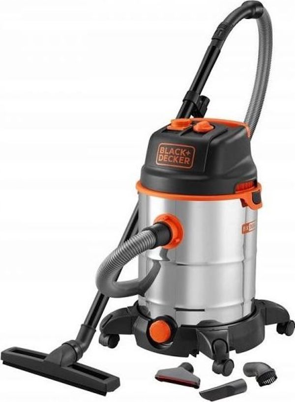 Black+Decker Βιομηχανική Σκούπα BXVC30XTDE Υγρών & Στερεών 30lt με Λειτουργία Φυσητήρα