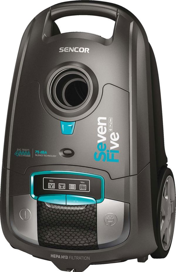 Ηλεκτρική Σκούπα Sencor SVC 7550TI 4AAAA Eco Power, Φίλτρο HEPA H13, Με Home-Pet-Car Kit για Σπίτι & Αυτοκίνητο, Titanium