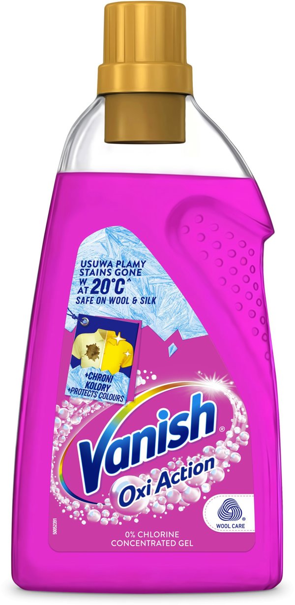 ODPLAMIACZ ZEL DO TKANIN KOLOROWYCH VANISH OXI 1,5L