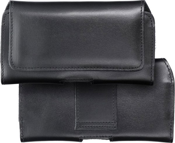 OEM Δερμάτινη οριζόντια θήκη ζώνης - ROYAL / μαύρο - Μέγεθος 2XL - για SAMSUNG A21s / S20 ULTRA / S21 ULTRA / A70 / A71 / XIAOMI REDMI 9 / HUAWEI P SMART PRO