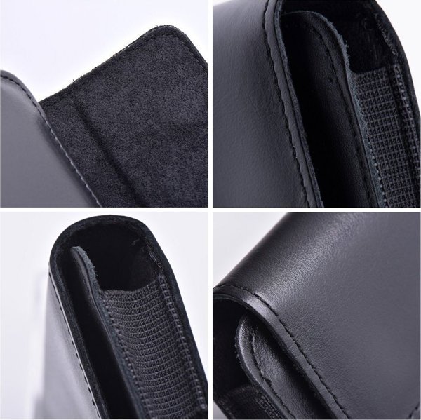 OEM Δερμάτινη οριζόντια θήκη ζώνης - ROYAL / μαύρο - Μέγεθος 2XL - για SAMSUNG A21s / S20 ULTRA / S21 ULTRA / A70 / A71 / XIAOMI REDMI 9 / HUAWEI P SMART PRO