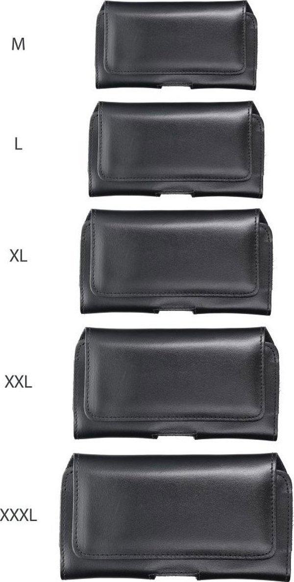 OEM Δερμάτινη οριζόντια θήκη ζώνης - ROYAL / μαύρο - Μέγεθος 2XL - για SAMSUNG A21s / S20 ULTRA / S21 ULTRA / A70 / A71 / XIAOMI REDMI 9 / HUAWEI P SMART PRO