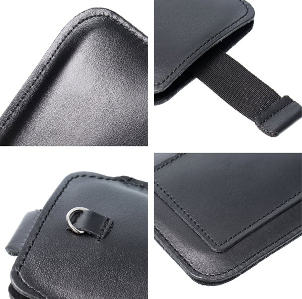 OEM Δερμάτινη καθολική θήκη με pull-up - ROYAL / μαύρο - Μέγεθος 2XL - IPHONE 6 PLUS / SAMSUNG A52 / XIAOMI REDMI NOTE 10