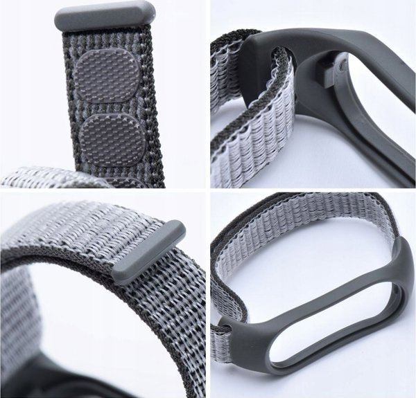 OEM Νάιλον λουράκι για XIAOMI Mi Band 5 / 6 / 7 γκρι (19)