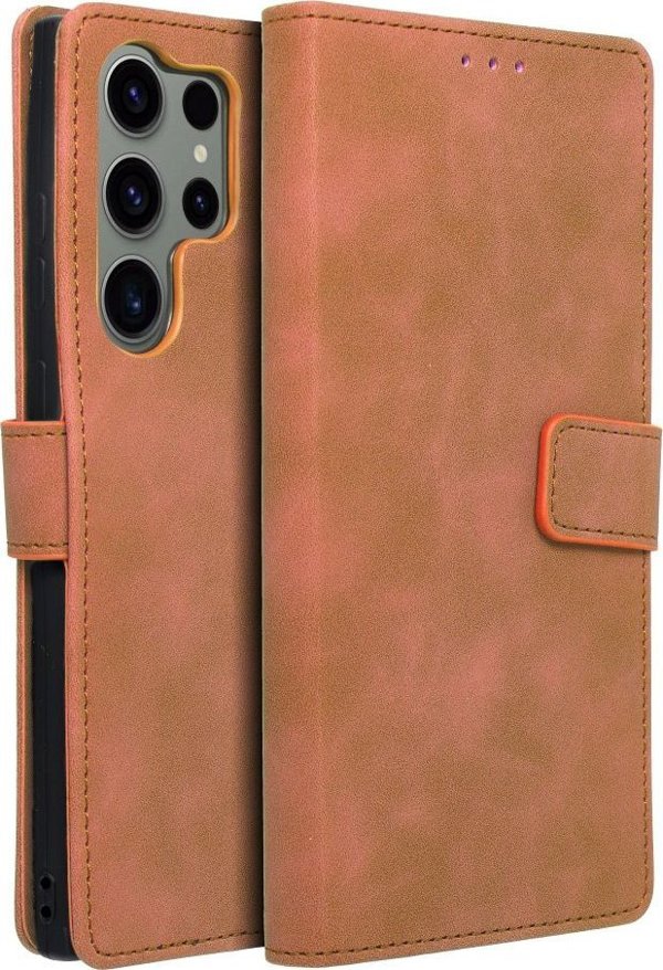 Kabura TENDER Book για SAMSUNG Galaxy S23 Ultra καφέ