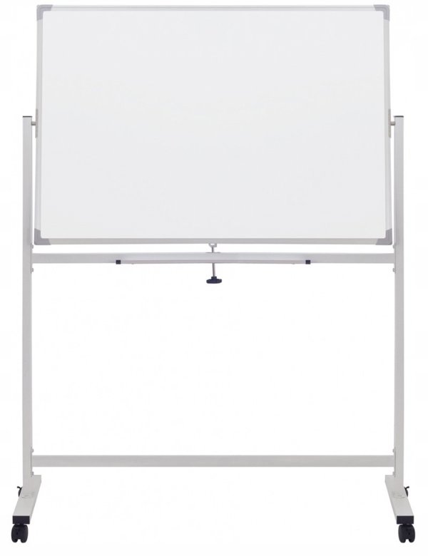 OfficeProducts Κινητός Πίνακας Μαρκαδόρου Διπλής Όψης, Επιχρισμένος, Αλουμινένιο Πλαίσιο, Λευκός, 110x75cm