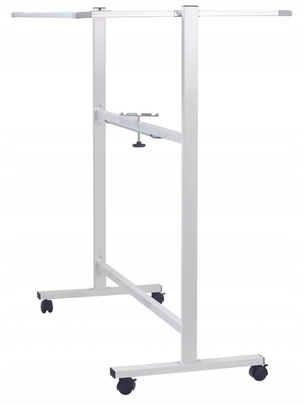 OfficeProducts Κινητός Πίνακας Μαρκαδόρου Διπλής Όψης, Επιχρισμένος, Αλουμινένιο Πλαίσιο, Λευκός, 110x75cm