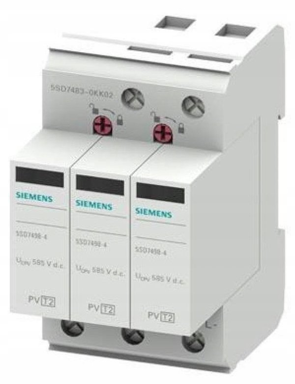 Ogranicznik przepiec Typ 2 do instalacji fotowoltaicznych 3P 1000 V DC SENTRON 5SD7483-0KK02