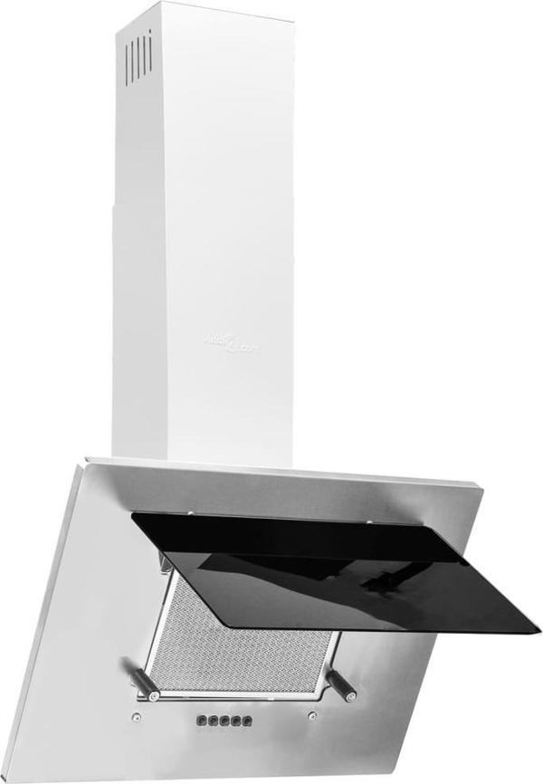 Okap kuchenny vidaXL 60 cm, ανοιγμένο ατσάλι, σκληρυμένο γυαλί, ασημί