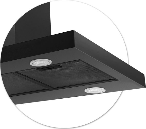 Απορροφητήρας Νησίδας Berdsen BE-90E 90cm, 160W, Μαύρος Ανοξείδωτος, 3 Ταχύτητες