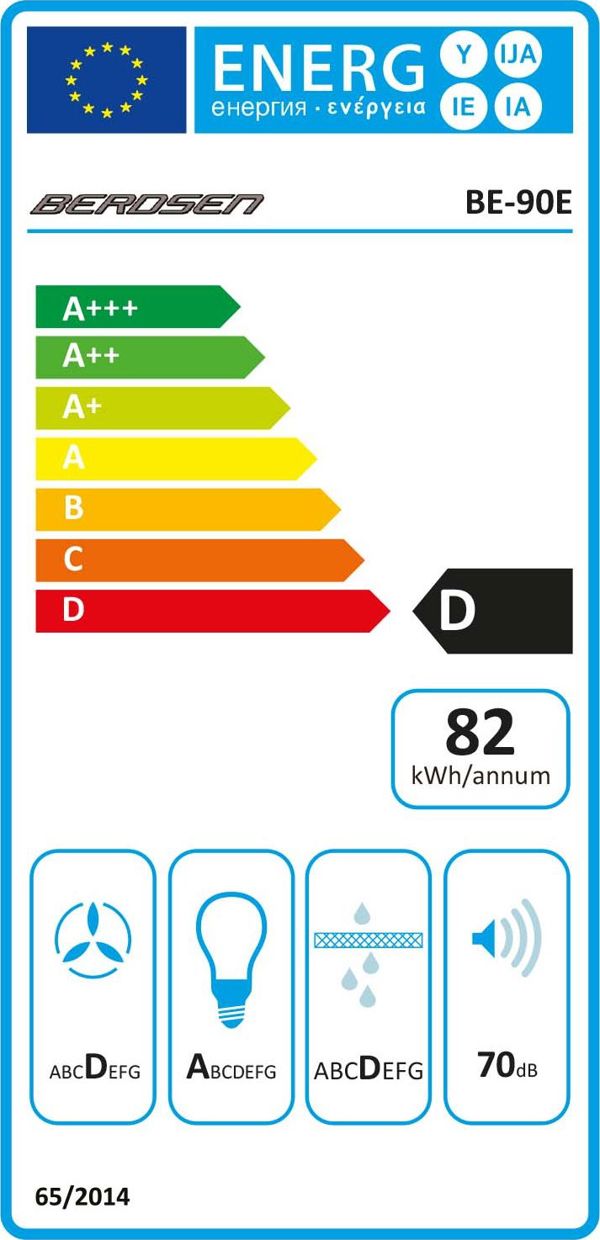 Απορροφητήρας Νησίδας Berdsen BE-90E 90cm, 160W, Μαύρος Ανοξείδωτος, 3 Ταχύτητες