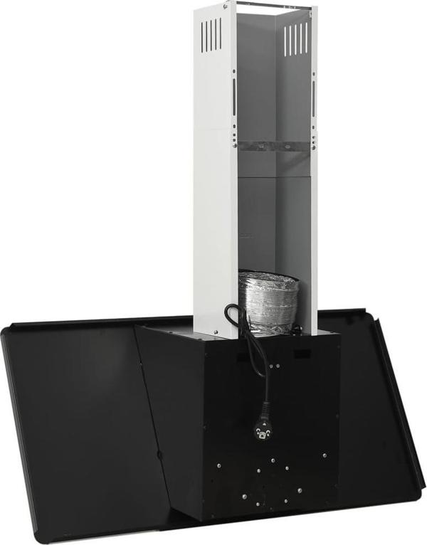 vidaXL Απορροφητήρας Κουζίνας, 90 cm, Ανοξείδωτο Ατσάλι και Σκληρυμένο Γυαλί, Μαύρος