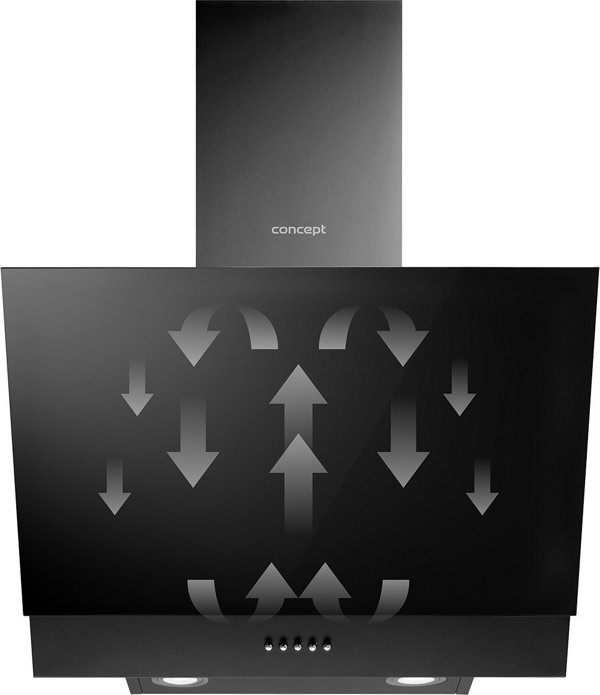 Concept Κουκούλα Καμινάδας OPK5160BC, 3 Ταχύτητες, Μαύρο Χρώμα, 1 Κινητήρας