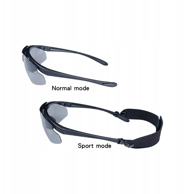Okulary strzeleckie Wosport Black - 3 wymienne wizjery, pasek
