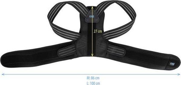 One Fitness KP207 HMS Σταθεροποιητής Στάσης Σώματος, Διορθωτής Πλάτης, Ρυθμιζόμενος, Μέγεθος M
