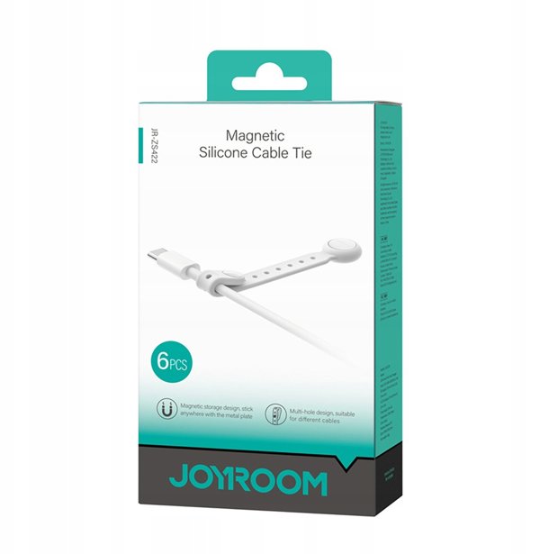 Joyroom JR-ZS422 Μαγνητική Ζώνη Καλωδίων από Σιλικόνη, Σετ 6 Τεμαχίων - Λευκό