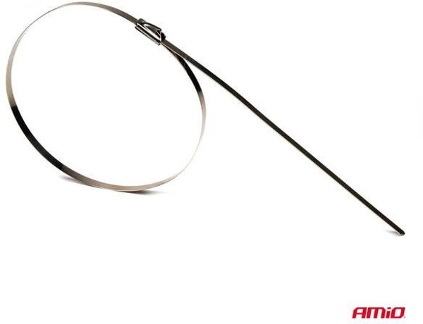 Opaski zaciskowe metalowe ze stali nierdzewnej 4.6x400mm 100 szt. amio-04325