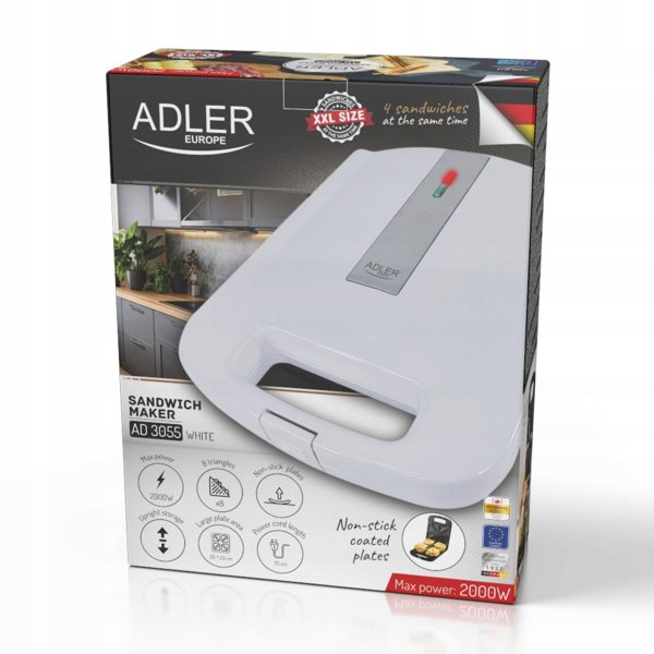 Adler Τοστιέρα AD 3052 750W Μαύρη