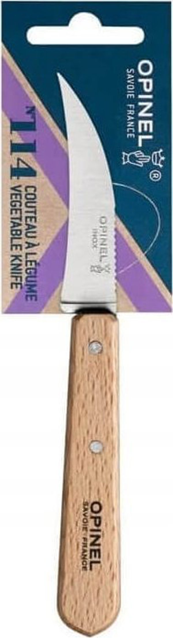 Opinel Μαχαίρι Λαχανικών No. 114 Essentiels, Ξύλινη Λαβή, Φυσικό Χρώμα
