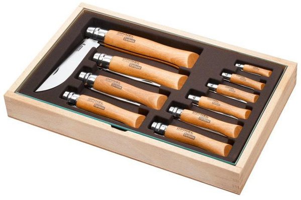 Opinel Zestaw Carbon 10szt skrzynia 02-12