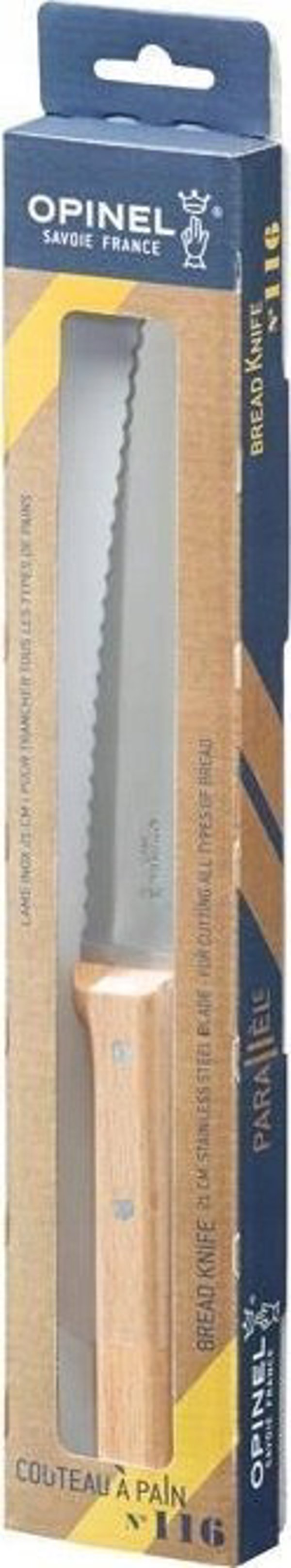 Opinel Μαχαίρι Ψωμιού Parallele No. 116, Ανοξείδωτο Ατσάλι X50CrMoV15, Οδοντωτή Λεπίδα