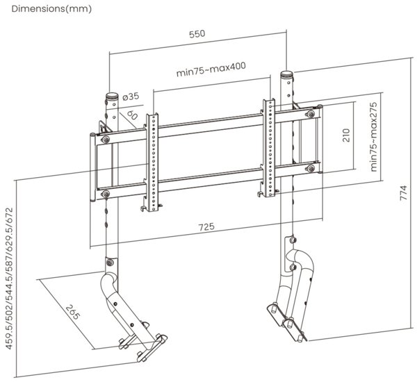 OPLITE Monitor Mount R8      (Triple Screen Extension) black retail