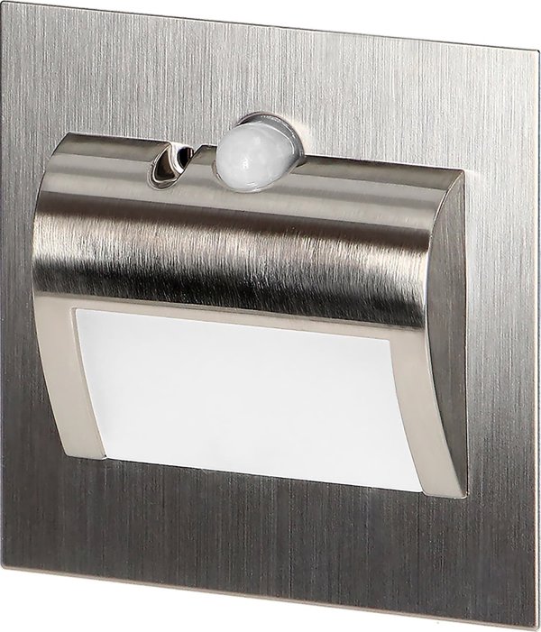 Orno Φωτιστικό Σκάλας LED Draco 1.5W 12VDC, Εντοιχισμένο με Αισθητήρα Κίνησης & Σούρουπου, 30lm, 4000K, Σατέν, AD-OS-6164LR4/N