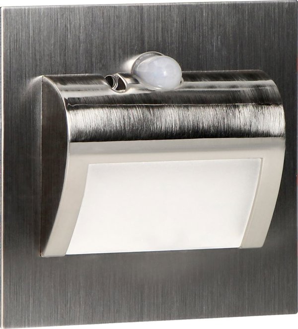 Orno Φωτιστικό Σκάλας LED Draco 1.5W 12VDC, Εντοιχισμένο με Αισθητήρα Κίνησης & Σούρουπου, 30lm, 4000K, Σατέν, AD-OS-6164LR4/N